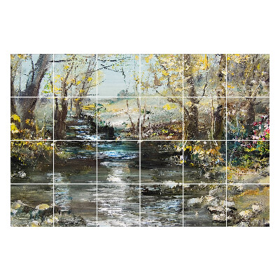 Okleina na płytki Spokojny pejzaż z rzeką