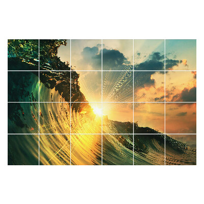 Naklejki na kafelki do kuchni Fala w blasku słońca