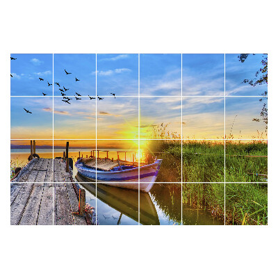 Okleina na płytki Zachód słońca nad wodą