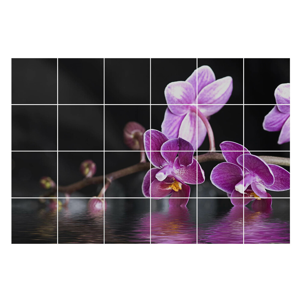 Naklejki samoprzylepne na kafelki Kwiaty na tle wody