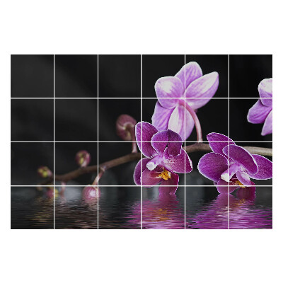 Naklejki samoprzylepne na kafelki Kwiaty na tle wody