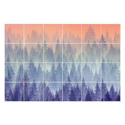 Naklejki samoprzylepne na kafelki Mglista leśna panorama