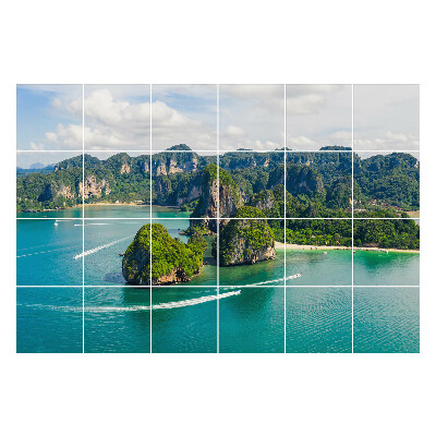 Naklejki samoprzylepne na kafelki Malownicze wyspy i morze