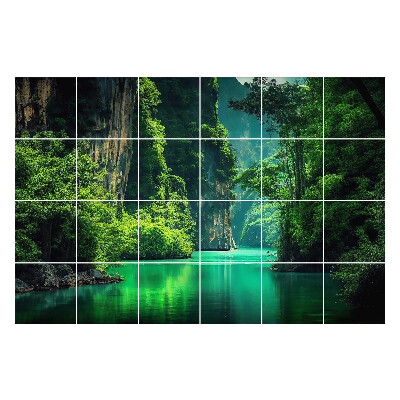 Naklejki na kafelki do kuchni Malownicza dolina z wodą