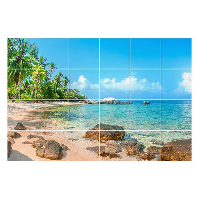 Okleina na płytki Tropikalna plaża z kamieniami