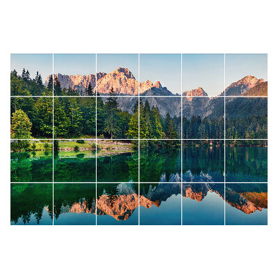 Okleina na płytki Górski krajobraz z odbiciem