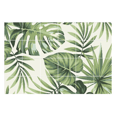 Okleina na płytki Liście tropikalne w aranżacji