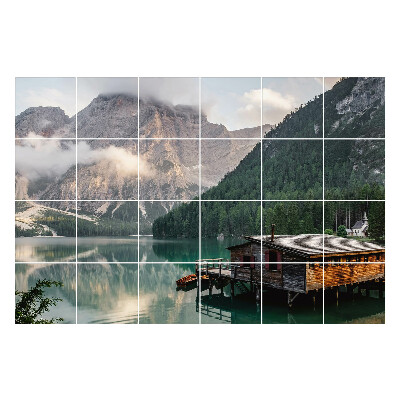 Okleina na płytki Malowniczy domek nad jeziorem