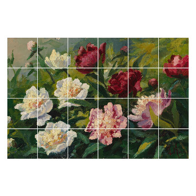 Naklejki na kafelki do kuchni Kwiatowy bukiet w ogrodzie