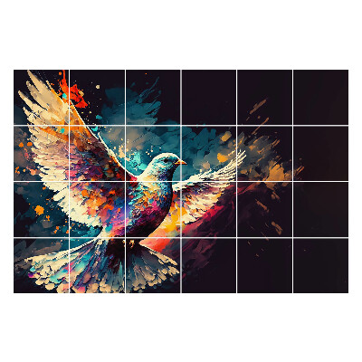 Okleina na płytki Kolorowy ptak w ruchu