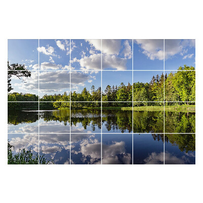 Naklejki na kafelki do kuchni Odbicie chmur w wodzie