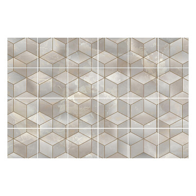 Okleina na płytki Sześcienne motywy w układzie