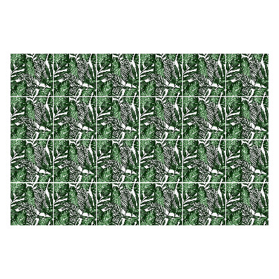 Naklejki na kafelki do kuchni Liście w tropikalnym stylu