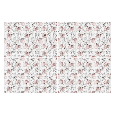 Naklejki na kafelki do kuchni Kwiatowy motyw z liśćmi