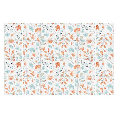 Okleina na płytki Kwiatowe motywy liściaste