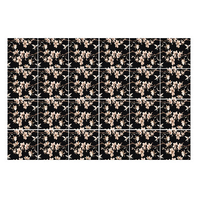 Naklejki na kafelki do kuchni Kwiatowy motyw na tle