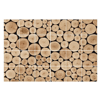 Naklejki samoprzylepne na kafelki Kolaż okrągłych kłód