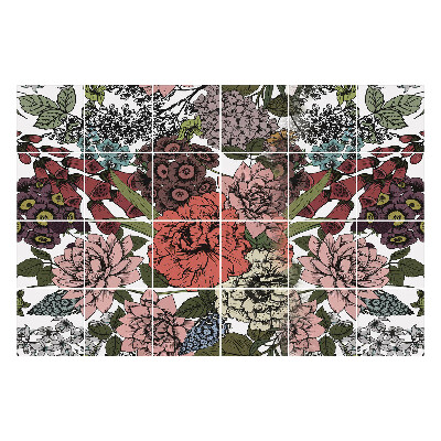 Naklejki na kafelki do kuchni Kwiatowy motyw z detalami