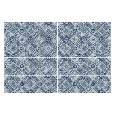 Naklejki samoprzylepne na kafelki Geometryczne diamenty z kwiatami