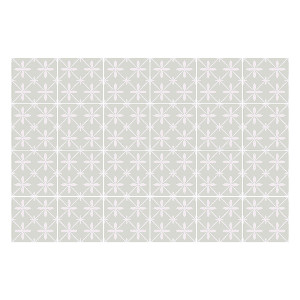 Naklejki samoprzylepne na kafelki Kwiatowy motyw w siatce