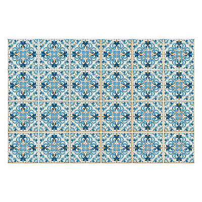 Naklejki samoprzylepne na kafelki Kwiatowe ornamenty w siatce