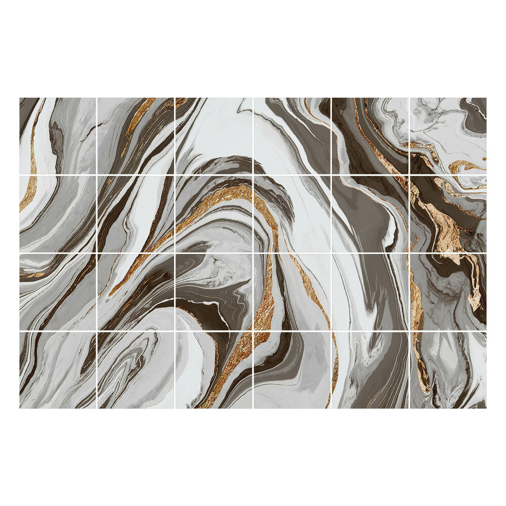 Naklejki na kafelki do kuchni Dynamiczne fale marmuru