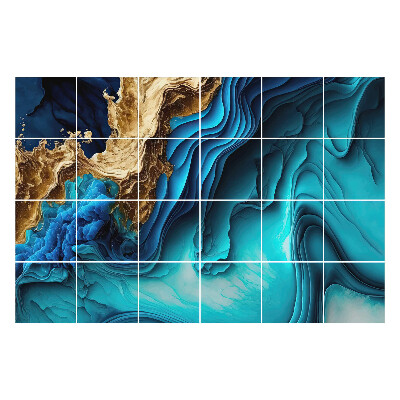 Naklejki samoprzylepne na kafelki Fale w odcieniach niebieskich