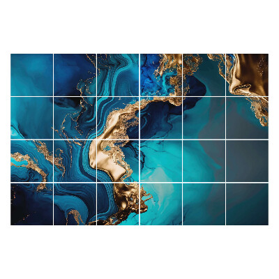 Naklejki na kafelki do kuchni Abstrakcyjna fala morskich kształtów