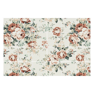 Naklejki samoprzylepne na kafelki Kwiatowy motyw w stylu vintage