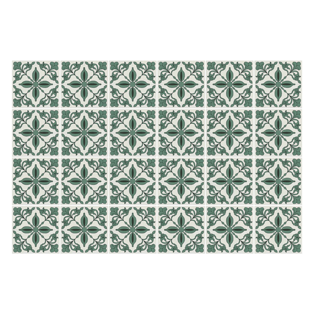 Okleina na płytki Kwiatowe ornamenty w siatce