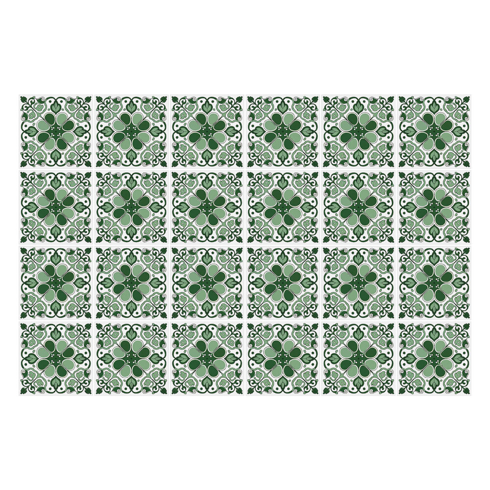 Naklejki na kafelki do kuchni Motyw roślinny z okręgami