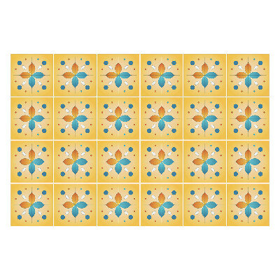 Naklejki na kafelki do kuchni Kwiatowe motywy w siatce