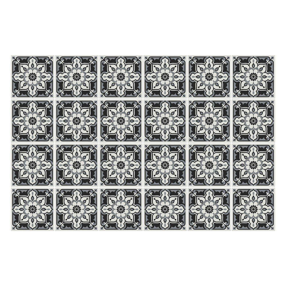 Naklejki na kafelki do kuchni Kwiatowy motyw w siatce