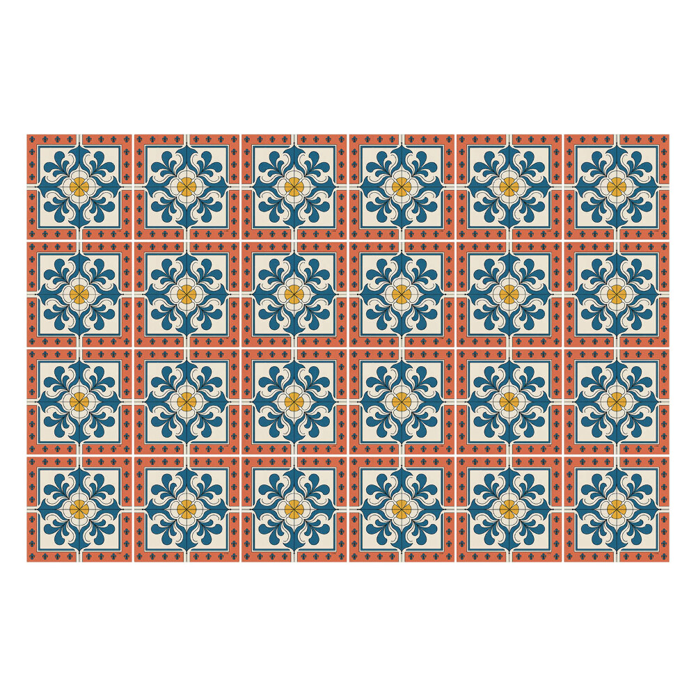 Naklejki samoprzylepne na kafelki Kwiatowe motywy w kwadratach