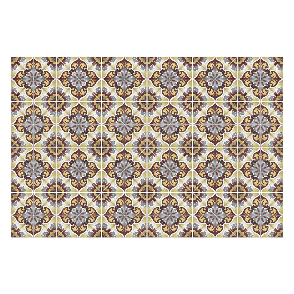 Naklejki na kafelki do kuchni Kwiatowy motyw z ornamentami