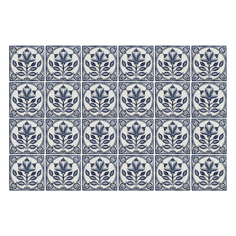 Naklejki na kafelki do kuchni Płytki z kwiatami