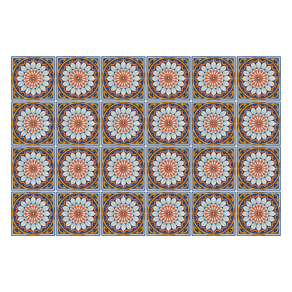 Okleina na płytki Kwiatowe motywy w okręgach