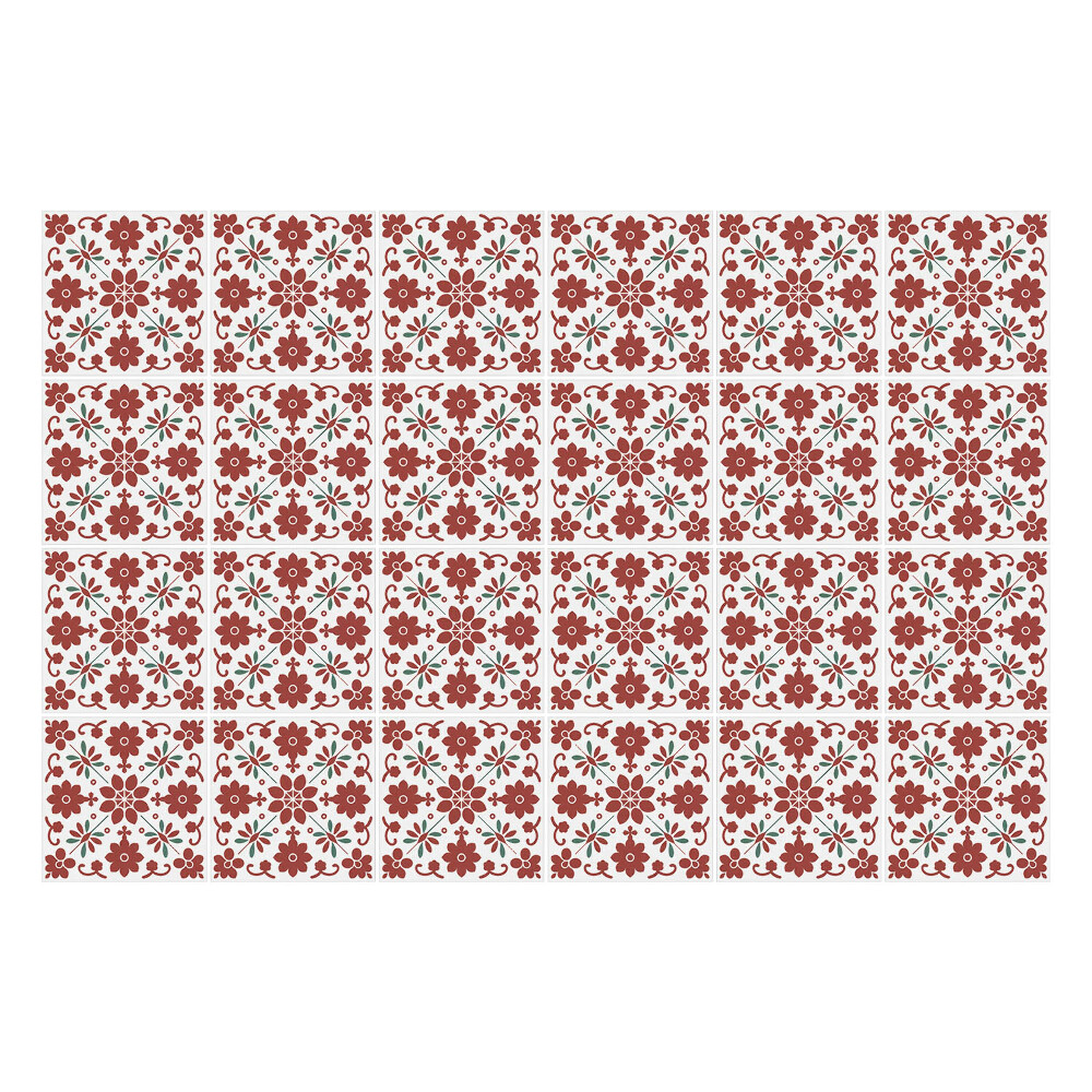 Naklejki samoprzylepne na kafelki Folklor - kwiaty i liście