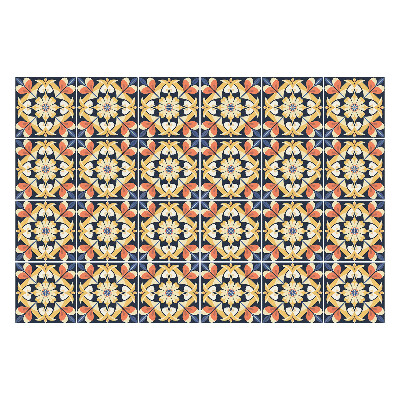 Naklejki samoprzylepne na kafelki Kwiatowe motywy w siatce