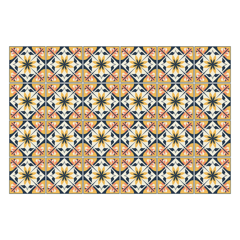 Okleina na płytki Kwiatowe symetrie w układzie