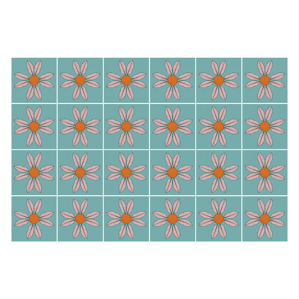 Naklejki samoprzylepne na kafelki Kwiatowe motywy w układzie