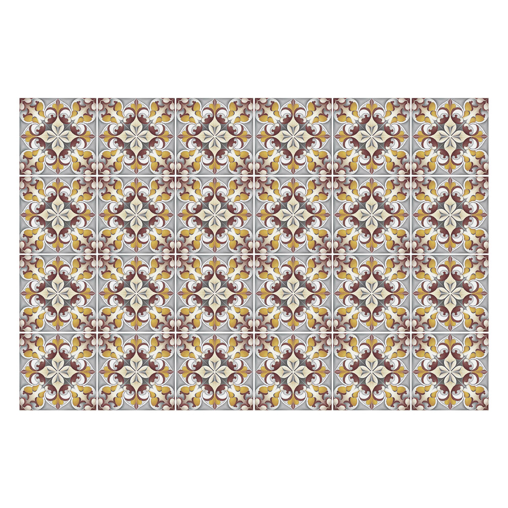 Naklejki na kafelki do kuchni Układ kwiatowych ornamentów