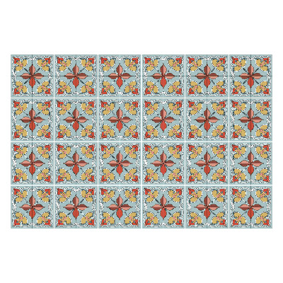 Naklejki na kafelki do kuchni Stylizowane kwiaty w siatce