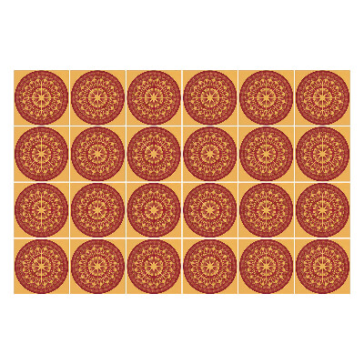 Naklejki samoprzylepne na kafelki Mandale w okręgach