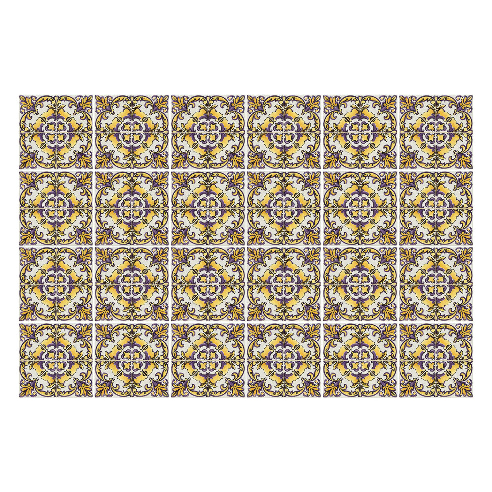 Naklejki samoprzylepne na kafelki Kwiatowe ornamenty w siatce