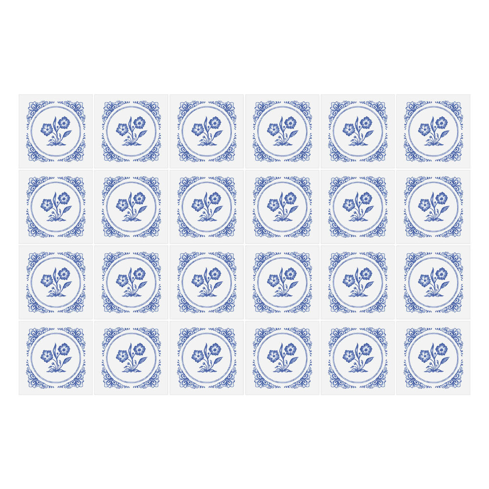 Naklejki na kafelki do kuchni Mozaika błękitnych kwiatów