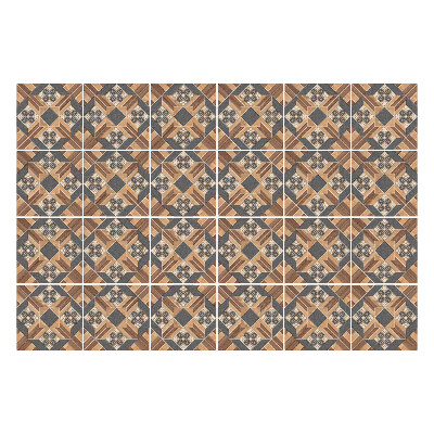 Naklejki na kafelki do kuchni Drewniane motywy w symetrii