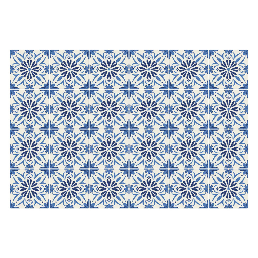 Naklejki na kafelki do kuchni Kwiatowy motyw w kratkę