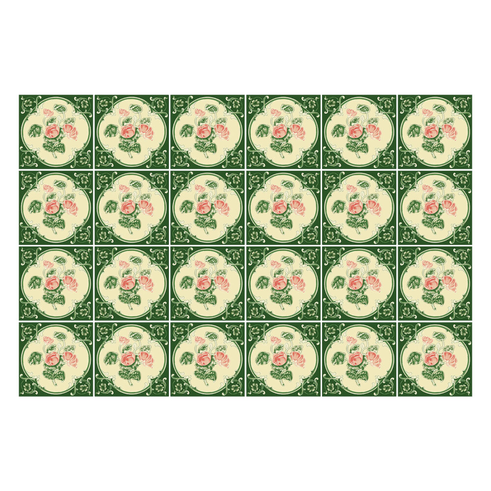 Okleina na płytki Kwiatowe ornamenty w okręgach