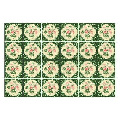 Okleina na płytki Kwiatowe ornamenty w okręgach